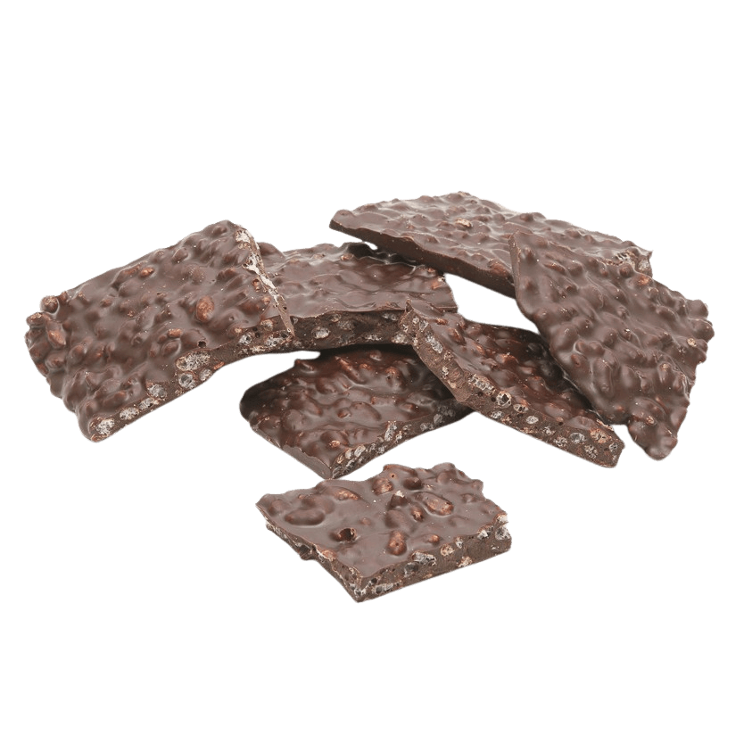 Barrette spezzate al cioccolato fondente con riso soffiato