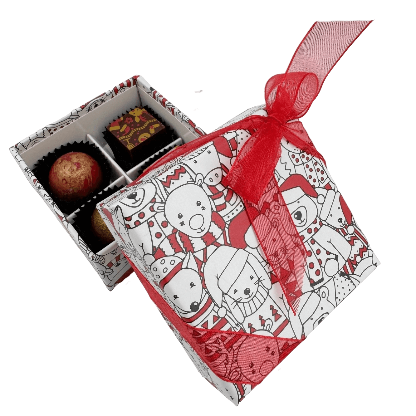Scatola di Natale 4 praline 50g