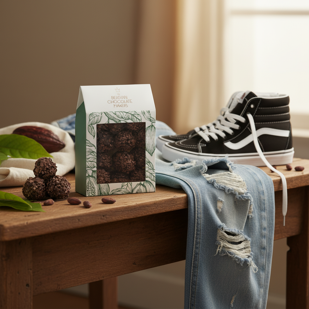 Sacchetto di tartufi belgi con copertura di cacao