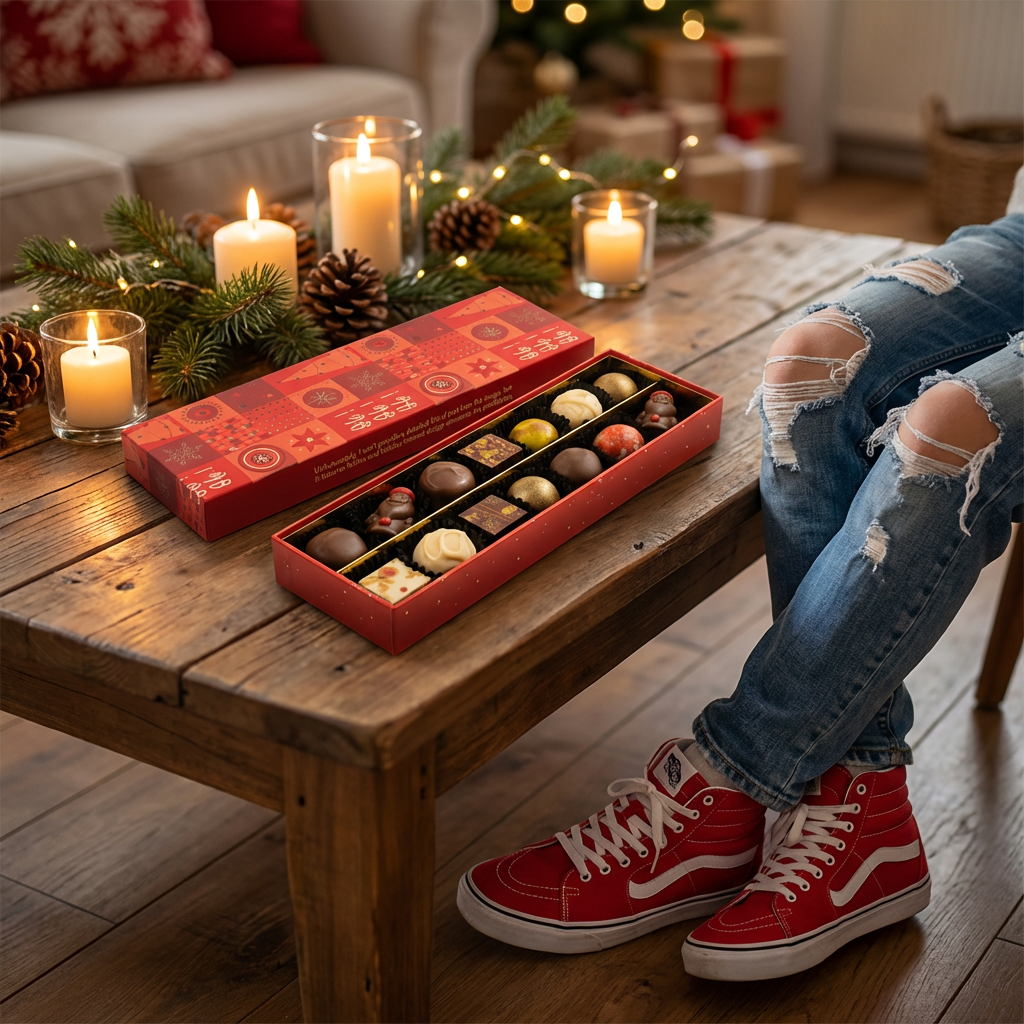 Natale 14 praline e tartufi scatola ho-ho-ho 225g