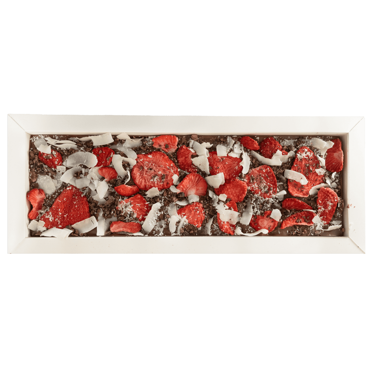 Tavoletta di cioccolato al latte Fantasy da 550 g con cacao, fragola e pezzi di cocco