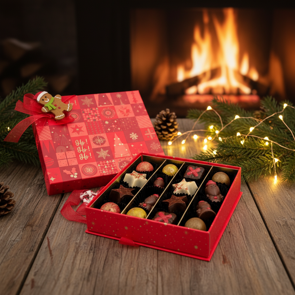 Scatola di 16 praline natalizie ho-ho-ho 240g