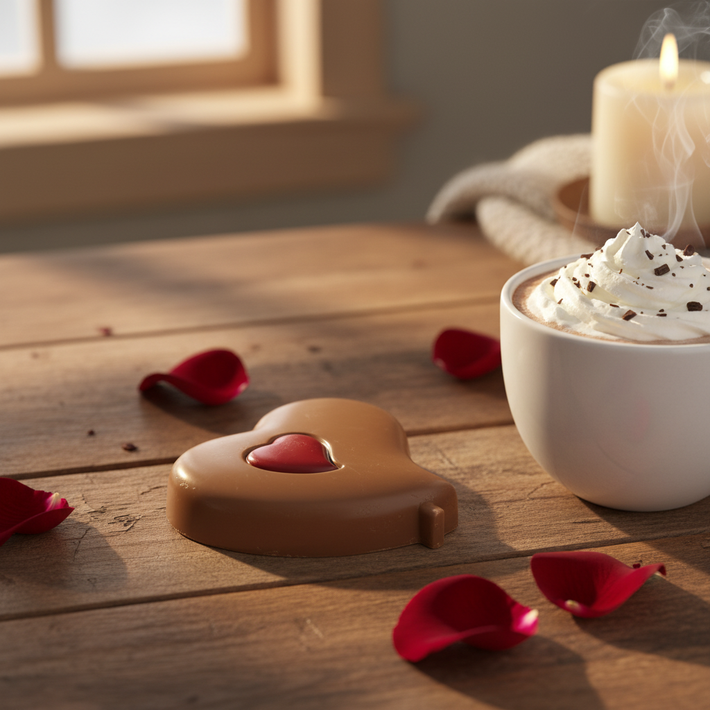 Lecca-lecca al cioccolato al latte con cuore rosso 25g