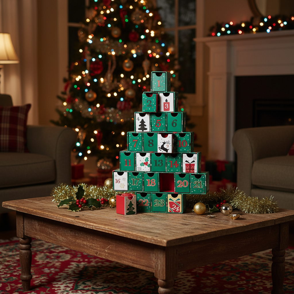 Calendario dell'Avvento con albero di Natale