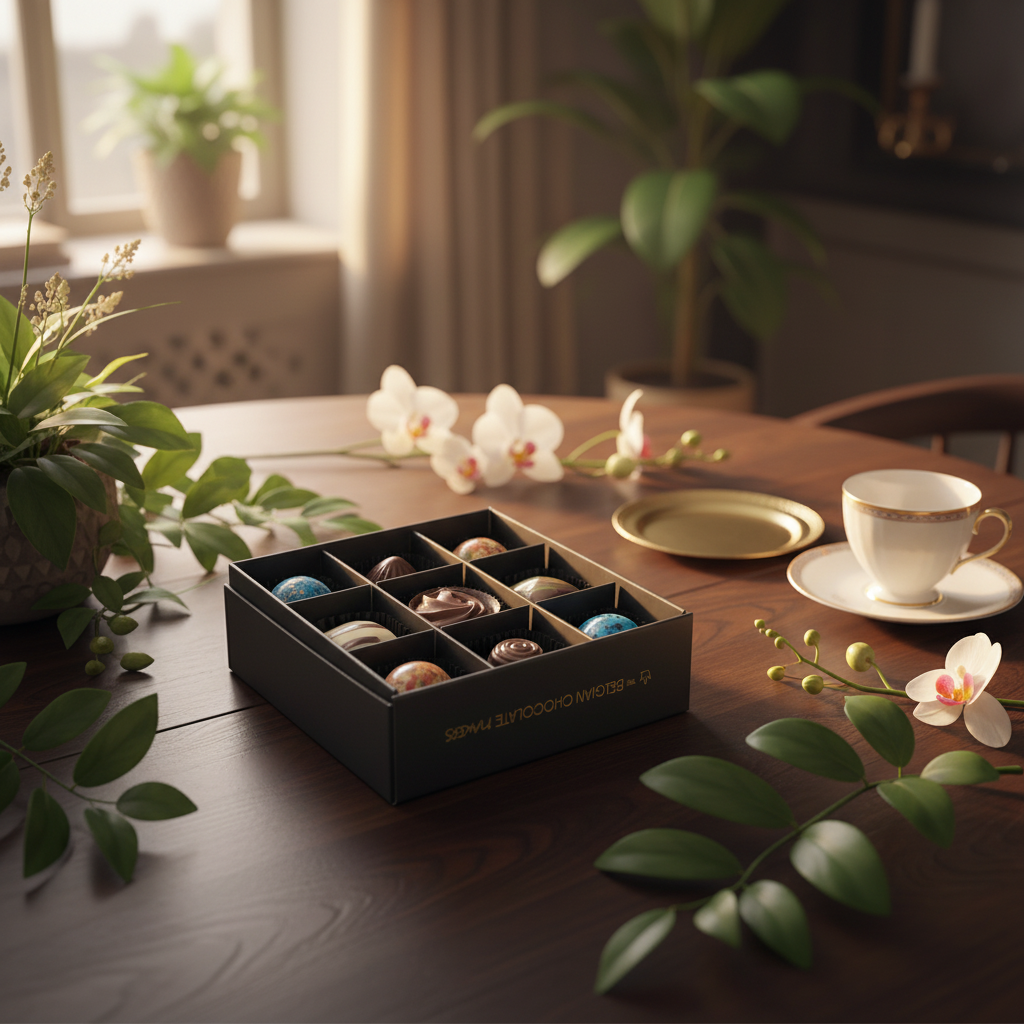 Scatola di 9 praline al cioccolato Black Temptation 135g