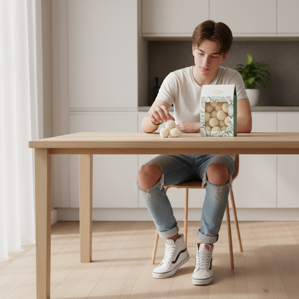 Sacchetto di tartufi belgi con copertura di cocco 160g