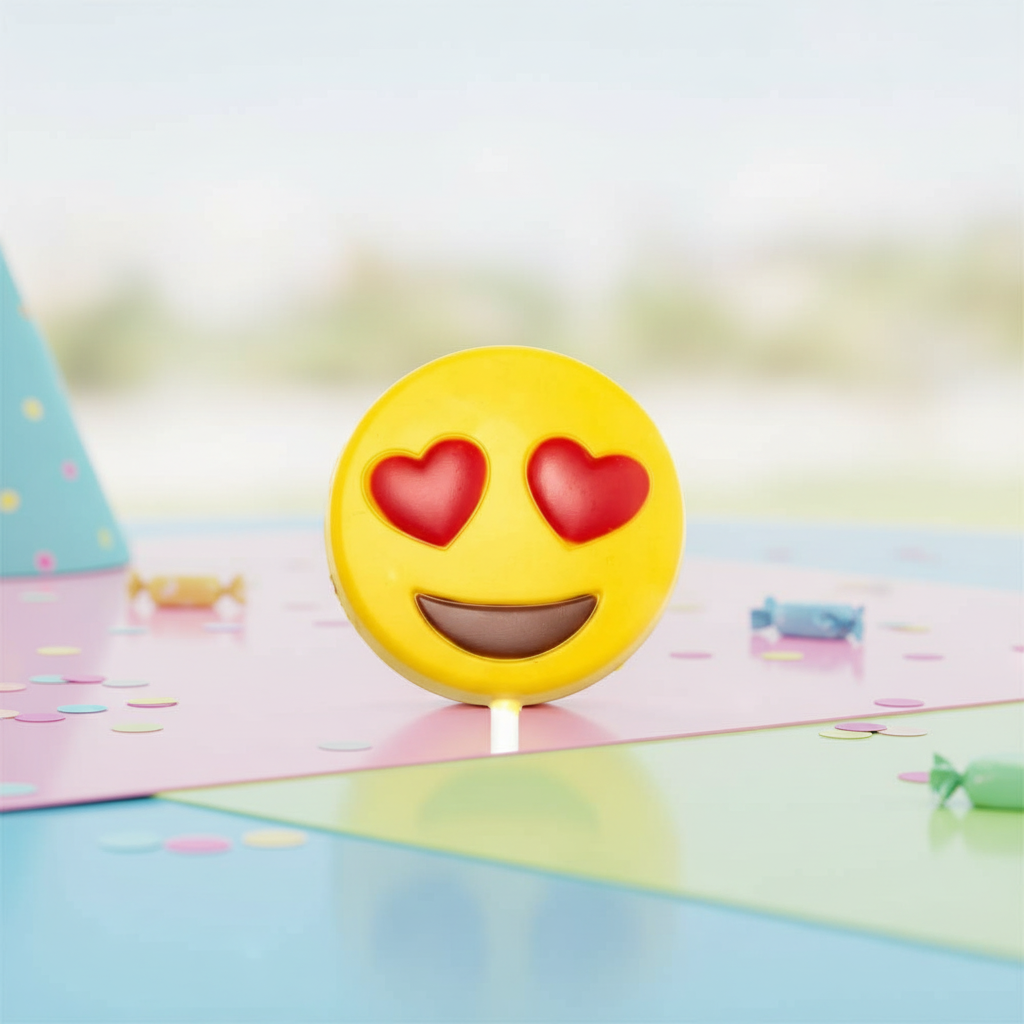 Lecca-lecca al cioccolato bianco emoji love 25g