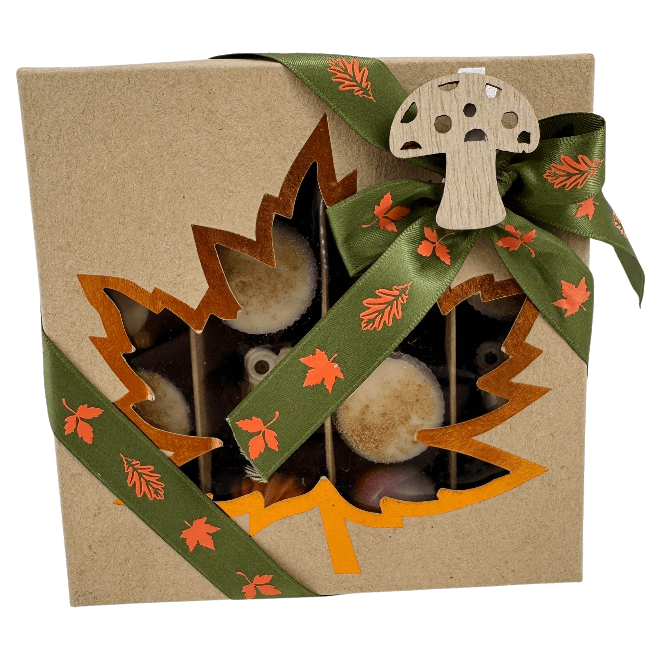 Mix di praline autunnali in una confezione regalo artigianale