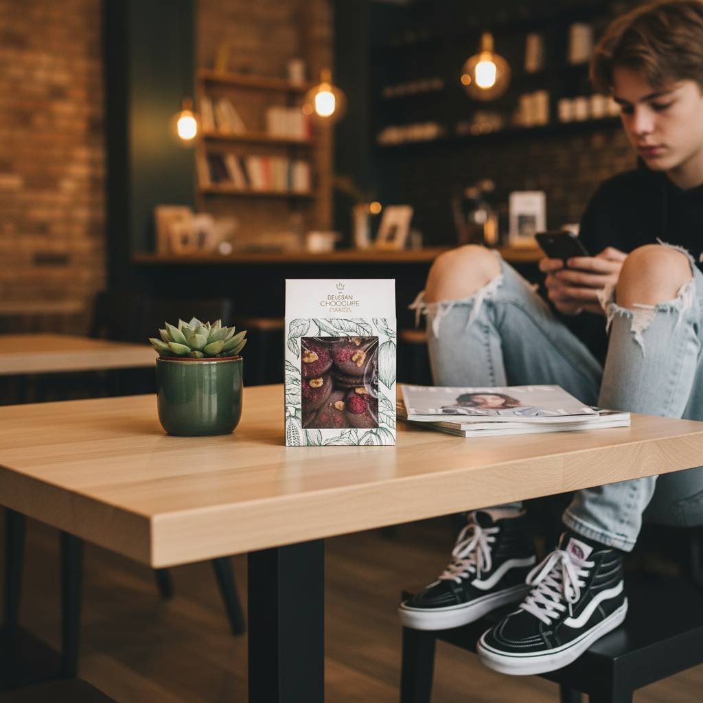Mendiants al cioccolato al latte con pezzetti di noci, mirtilli rossi, ribes nero e lamponi