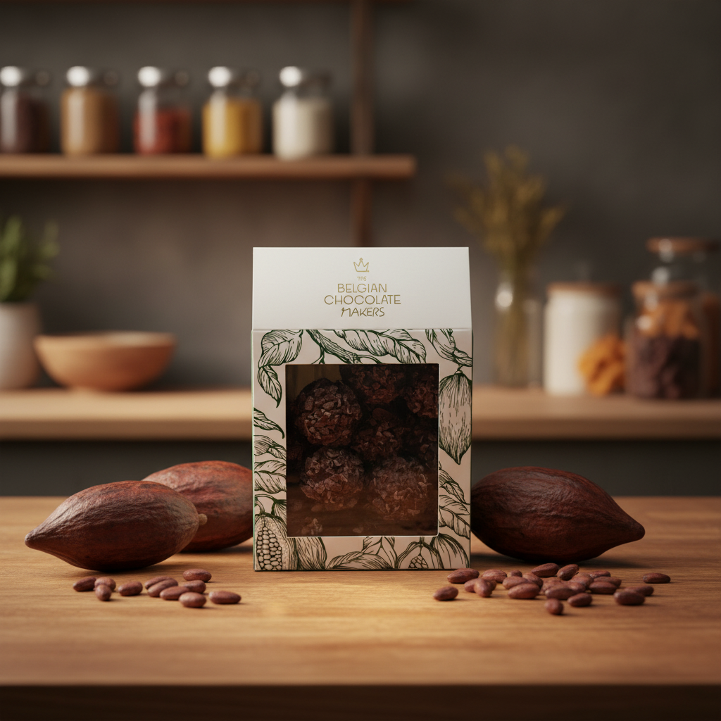 Sacchetto di tartufi belgi con copertura di cacao