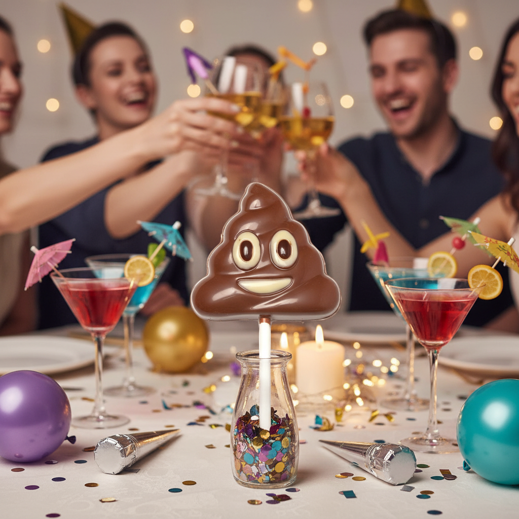 Lecca-lecca al cioccolato al latte emoji poo 30g