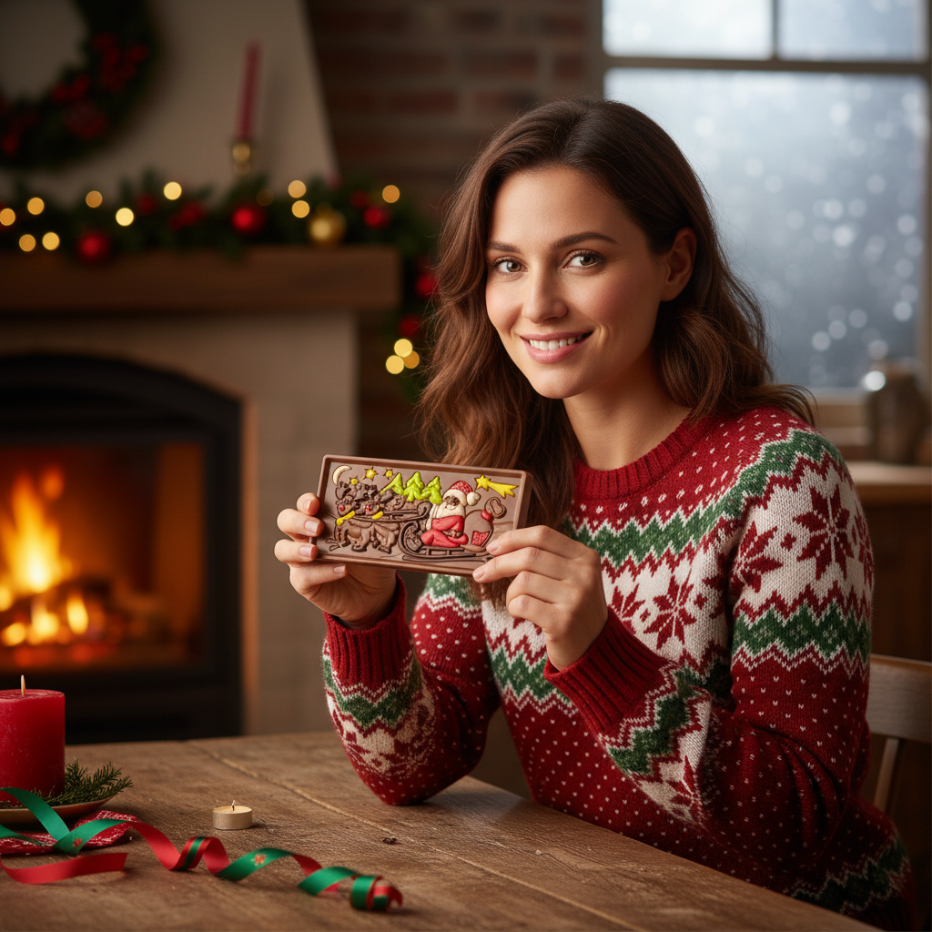 Tavoletta di cioccolato al latte Santa on a sledge 105g