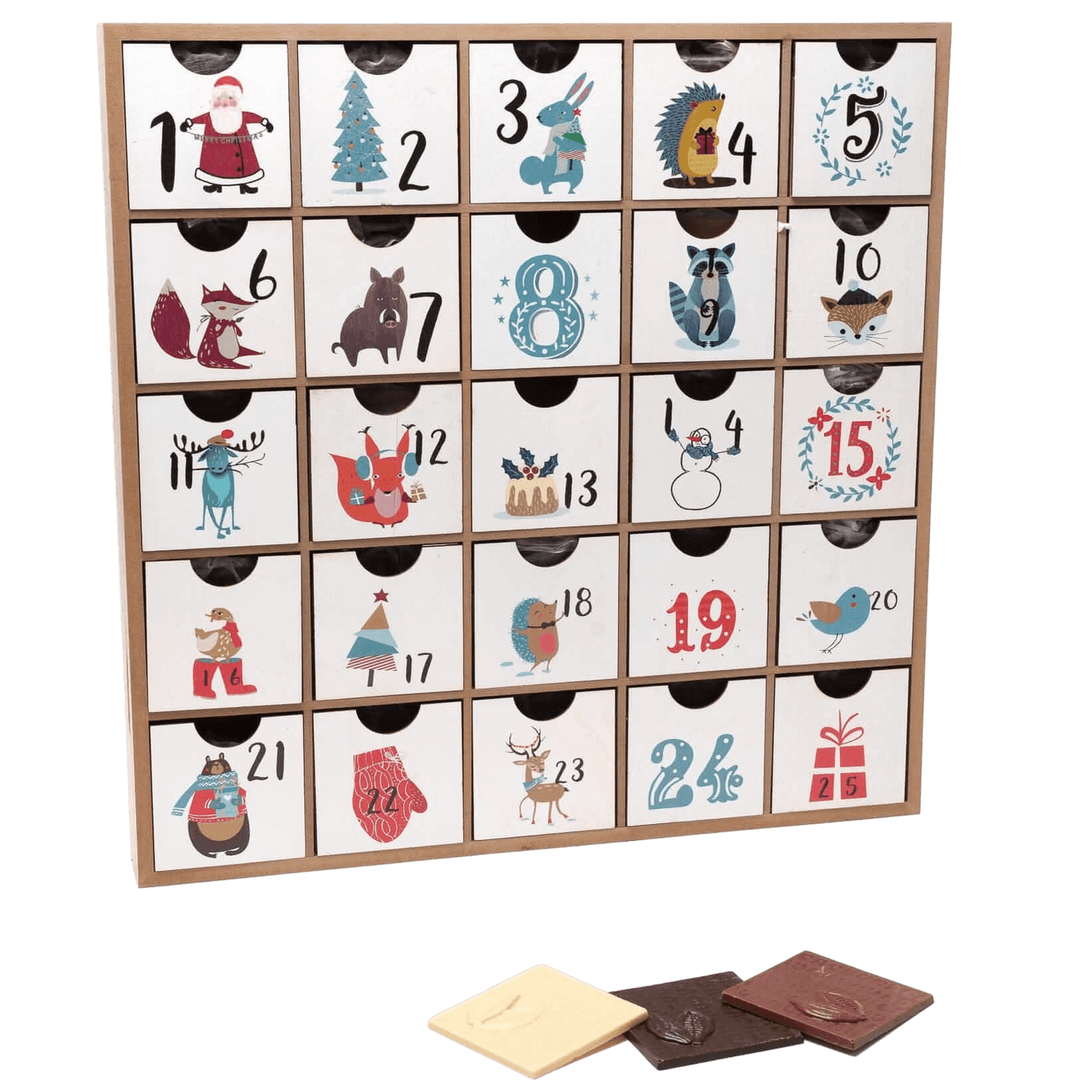 Calendario dell'avvento in legno origine 1 Kg
