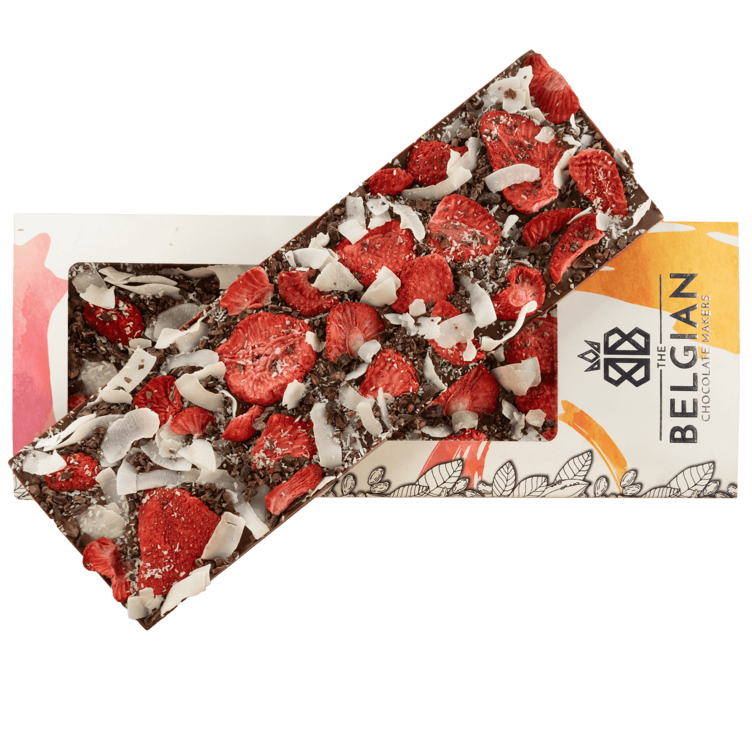 Tavoletta di cioccolato al latte Fantasy da 550 g con cacao, fragola e pezzi di cocco