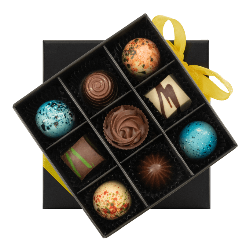 Scatola di 9 praline al cioccolato Black Temptation 135g