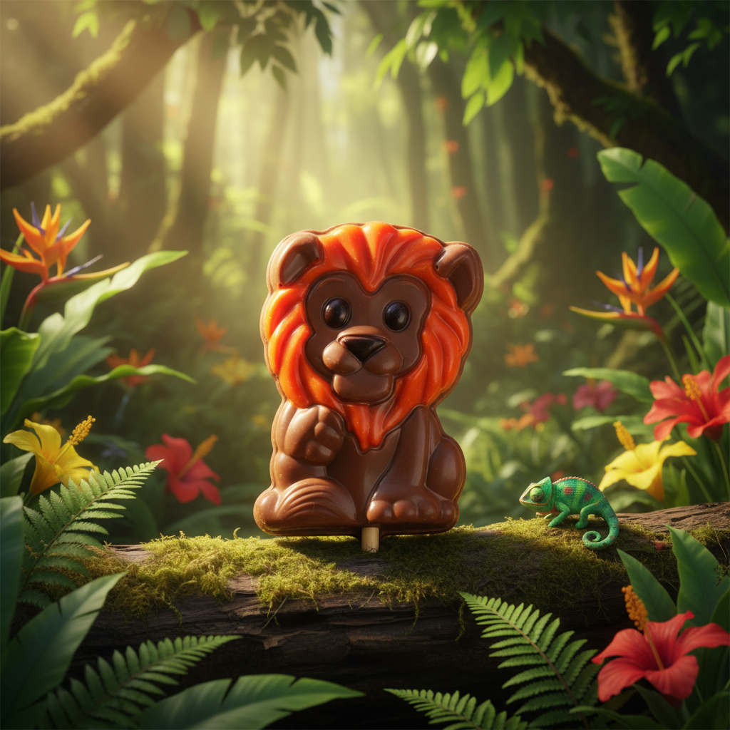 Lecca-lecca al cioccolato al latte con criniera d'arancia 25g