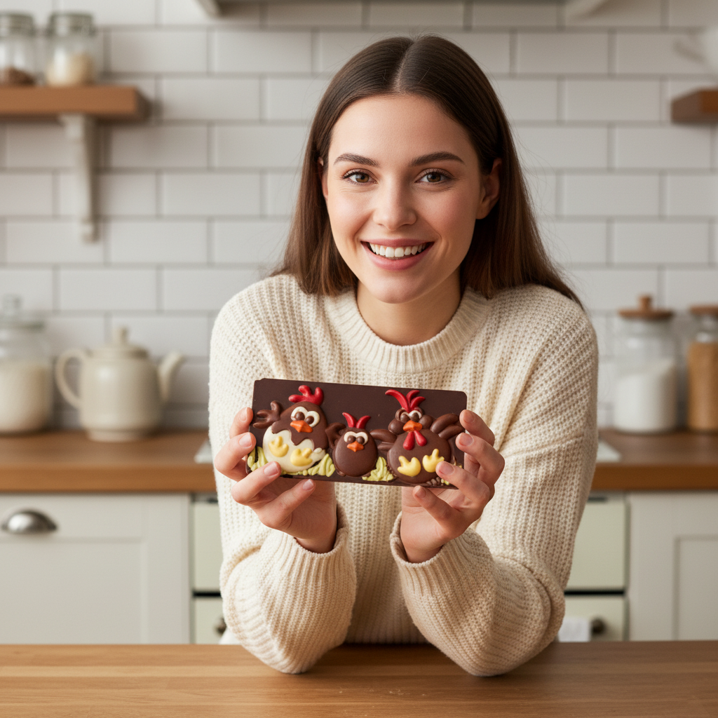 Tavoletta di uova di Pasqua al cioccolato fondente 105g