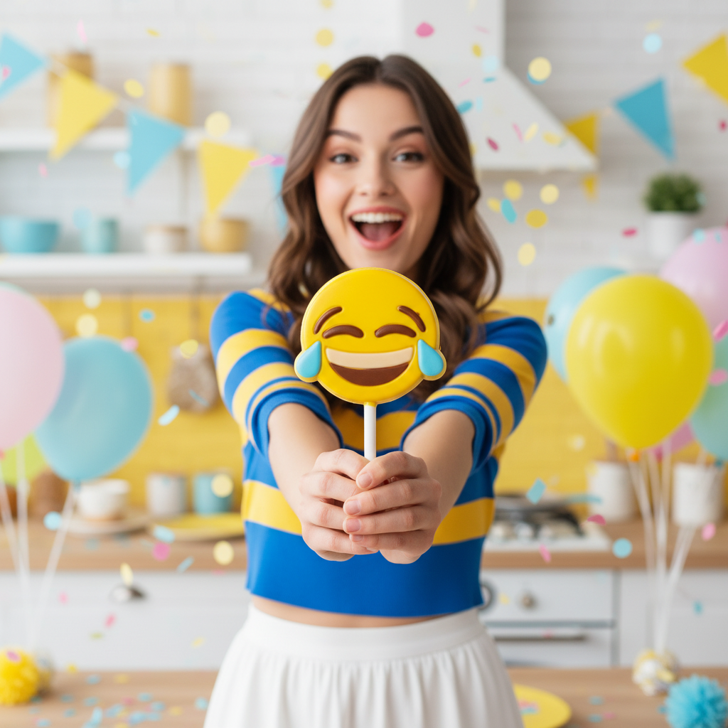 Lecca-lecca al cioccolato bianco emoji joy 30g