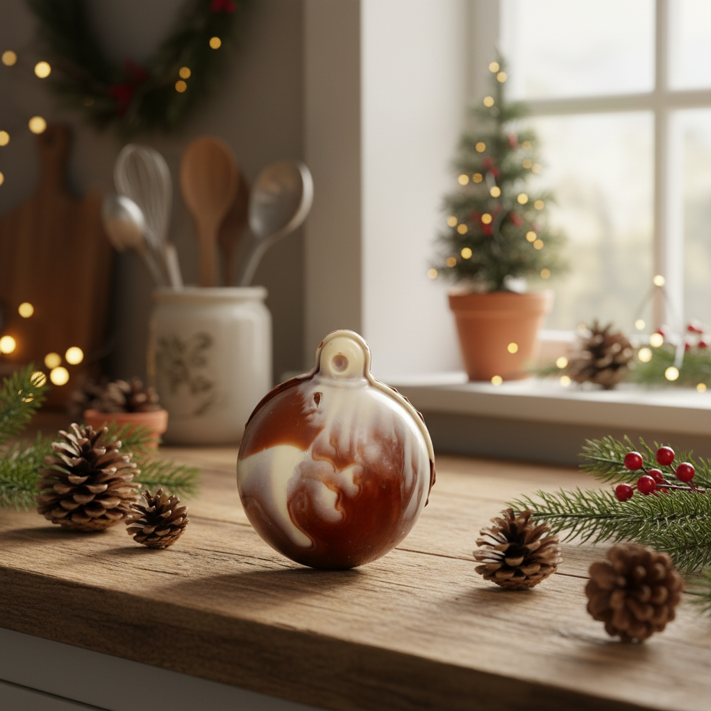 Ciotola natalizia festiva di cioccolato bianco, al latte e fondente 60g