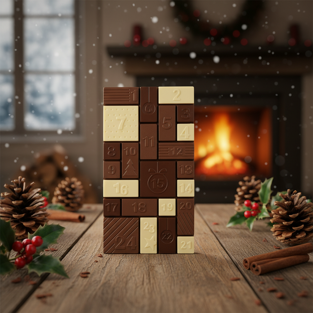 Tavoletta di cioccolato al latte per il calendario dell'avvento 200g