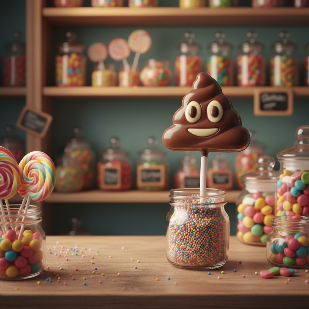 Lecca-lecca al cioccolato al latte emoji poo 30g