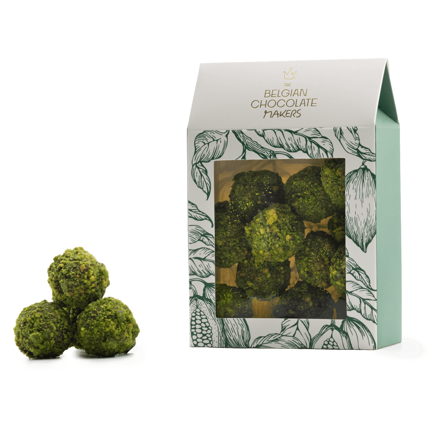 Sacchetto di tartufi belgi con copertura di pistacchio 160g
