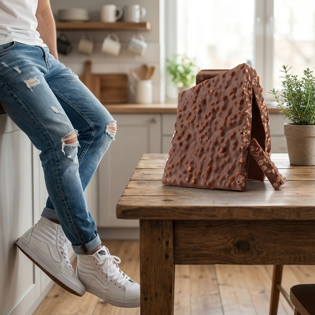 Barrette spezzate al cioccolato fondente con riso soffiato