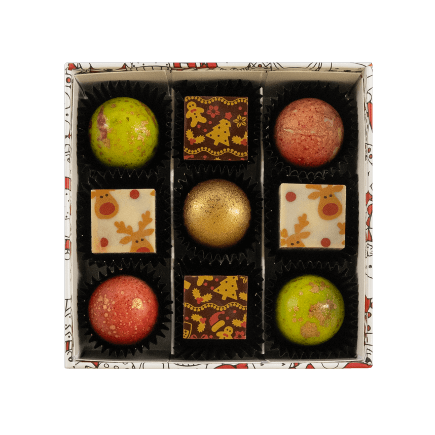 Scatola di Natale 9 praline 135g