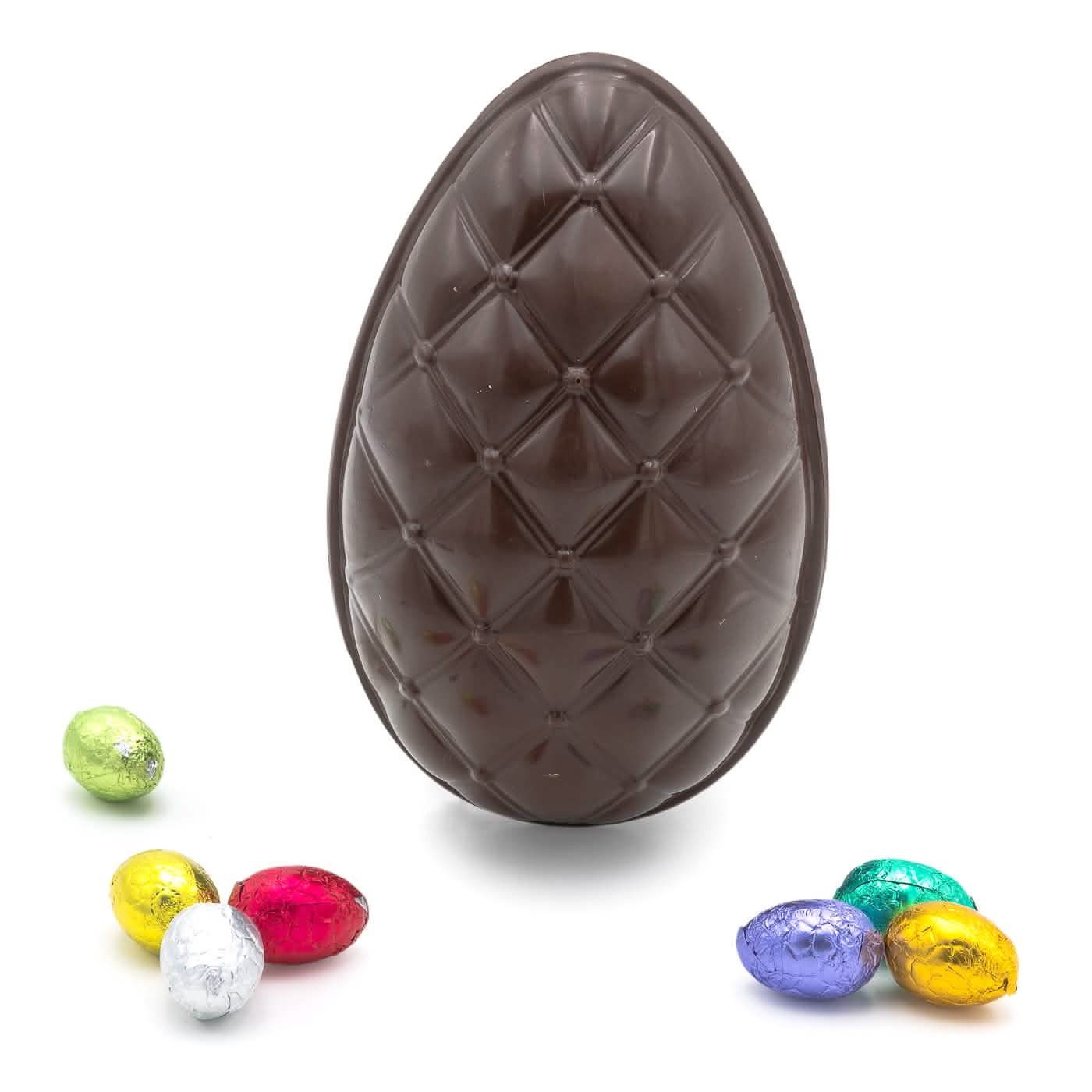 Elegant Easter egg with 5 small egg (dark) 320 Grs - The Belgian Chocolate Makers